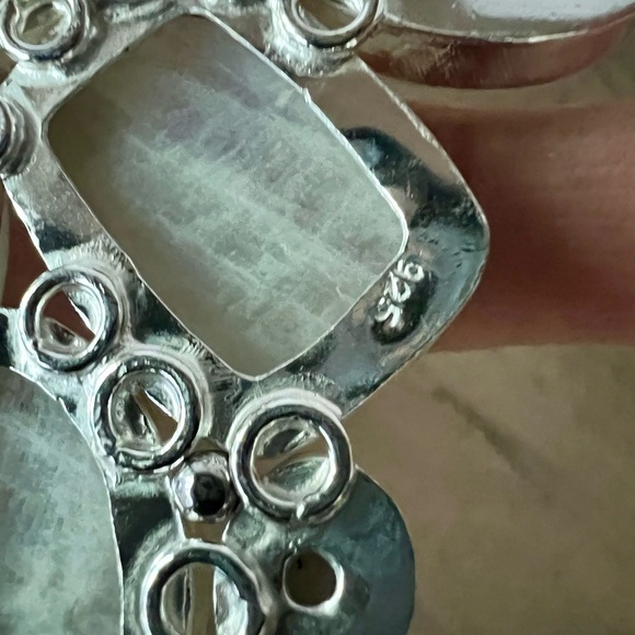 925 MOON GODDESS Rainbow Moonstone Collar Bib Necklace - Picture 6 of 16